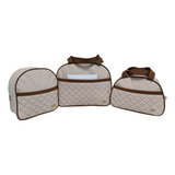 Kit Bolsa Maternidade Veneza Menina Menino Luxo Cores Cor Bege