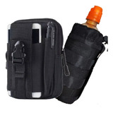 Kit Bolsa Molle Taticobr + Porta Garrafa Modular Militar 