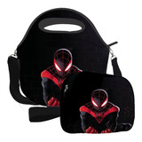 Kit Bolsa Térmica Lancheira + Necessaire Homem Aranha Nfe