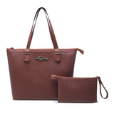 Kit Bolsa Tipo Sacola Grande Com Carteira Feminina Barato!!!