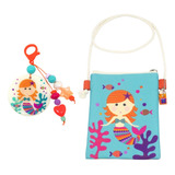 Kit Bolsinha Chaveiro Infantil Meninas Tecido Sereia Praia