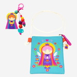 Kit Bolsinha Meninas Chaveiro Infantil Gancho Princesa Luna