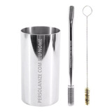 Kit Bomba Copo Redondo Terere Inox Silver Personalizado Nome