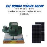 Kit Bomba Dágua P/ Água 54mca + Painel Placa Energia Solar 