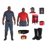 Kit Bombeiro Civil Masculino C/ Bota Farda Cinto + 