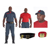 Kit Bombeiro Civil Masculino Farda + Camiseta + 3 Itens