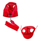 Kit Boné E Coleira Para Cães Colete E Boné Aerado Vermelho P