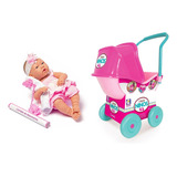 Kit Boneca Baby Ninos New Born Com Carrinho - Cotiplás