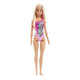 Kit Boneca Barbie Praia Loira Original + 1 Roupinha Rosa 