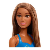 Kit Boneca Barbie Praia Morena Original + 1 Roupinha Rosa