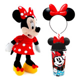 Kit Boneca Da Minnie 45cm Que Fala Multikids + Copo E Tiara