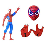 Kit Boneco Homem Aranha + Máscara De Led + Luva De Borracha