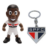 Kit Boneco Mascote Diamantinho + Chaveiro Metal São Paulo 