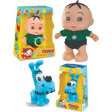 Kit Boneco + Mascote Turma Da Mônica Baby Cebolinha + Bidu