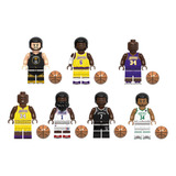 Kit Bonecos Jogadores Basquete Nba Bulls Lakers Blocos