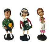 Kit Bonecos Nhonho, Chiquinha E Florinda Em Resina Turma