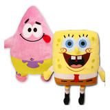 Kit Bonecos Pelucia Bob Esponja + Patrick 30cm Original Nick
