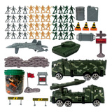 Kit Bonecos Solados De Brinquedo + Veiculos Militares Guerra