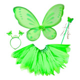 Kit Borboleta Infantil P/ Carnaval Asa Tiara Varinha E Saia
