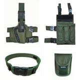 Kit Bornal Tático Coldre Robocop Cinto Porta Algemas Verde