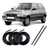 Kit Borracha Mala Portas E Pingadeira Fiat Uno 2 Pts
