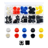Kit Botão Interruptor Momentâneo 12x12 Táctil Com Capa 25pçs