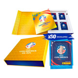 Kit Box Album Premium Ouro + 50 Envelopes Copa America 2024