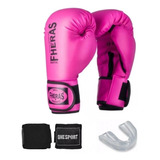 Kit Boxe / Muay Thai Fheras Luva Bandagem Protetor Bucal