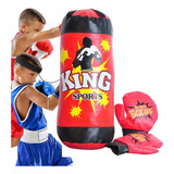 Kit Boxe Boxeador Luta Infantil 40cm Saco Pancada +par Luvas