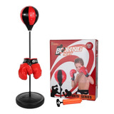 Kit Boxe Infantil Saco Pancada Punching Ball Luvas Ajustavel