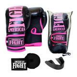 Kit Boxe Muay Thai Luva Bandagem Bucal American Fight Top