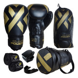 Kit Boxe Muay Thai Luva + Bandagem + Bucal + Bolsa