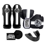 Kit Boxe Muay Thai Mma Luva Caneleira Band. Bucal Brazuca 