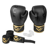 Kit Boxe Muay Thai Vollo Luvas 14oz Bandagem Protetor Bucal
