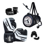 Kit Boxe Treino Kickboxing Luva Bandagem Bucal Bolsa Spank