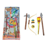 Kit Brinquedo Arco E Flecha Infantil Indio Guerreiro 12 Pçs Cor Cinza
