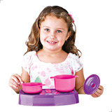Kit Brinquedo De Menina Cozinha Infantil Fogão 2 Panelinhas