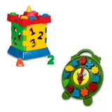 Kit Brinquedo Educativo Infantil Relógio Castelo