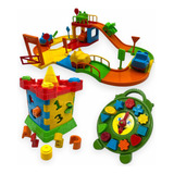 Kit Brinquedo Educativo Relógio Castelo Pista Carro Infantil