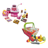 Kit Brinquedo Infantil Caixa Registradora Feirinha Frutas