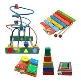 Kit Brinquedo Pedagógico Aramado G, Prancha, Xilofone E Cubo Cor Kit Aramado G A