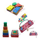 Kit Brinquedo Pedagógico Prancha S Cubo Encaixe Bate Pino