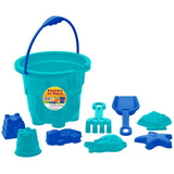 Kit Brinquedos De Praia Infantil C/ Baldes Forminhas 9 Peças