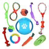Kit Brinquedos Pet 10 Pcs P/ Cães Porte Peq / Médio / Grande