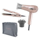 Kit Britânia Travel Rose Gold Secador + Prancha E Difusor