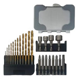 Kit Brocas Soquetes E Bits Conjunto 24 Peças