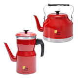 Kit Bule Com Chaleira Grande Chá Café Leite Em Alumínio