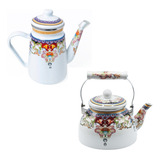 Kit Bule E Chaleira Charm Vintage Paris India Londres Decor