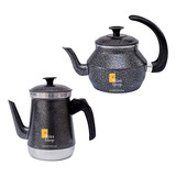 Kit Bule E Chaleira Com Infusor Chá Café Leite Em Alumínio