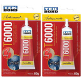 Kit C/ 02 Cola Adesiva Para Artesanato 60gr T6000 Tek Bond